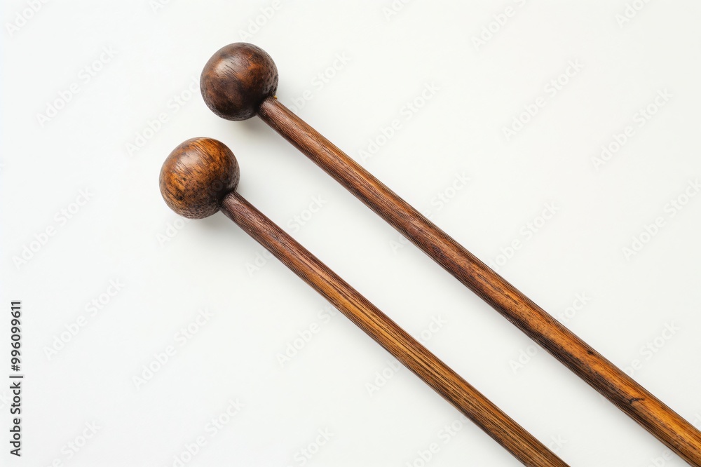 Elegant wooden knitting needles on white surface, perfect for showcasing knitting, crafting, and handmade creations Elegant wooden knitting needles on white surface, perfect for showcasing knitting, crafting, and handmade creations