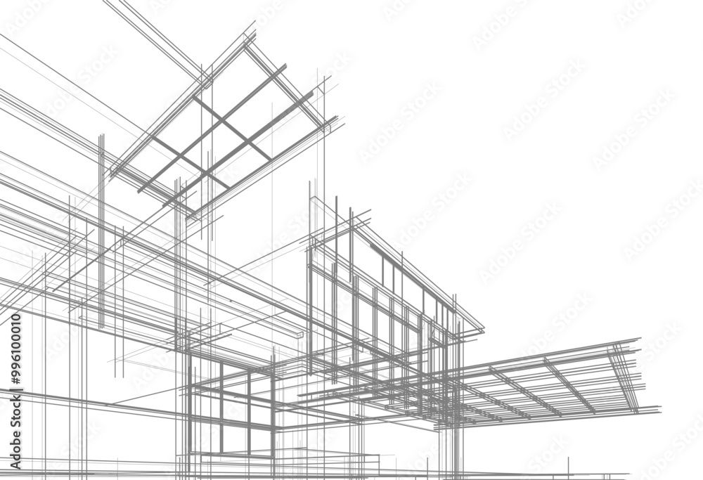Architectural drawing vector 3d illustration Architectural drawing vector 3d illustration