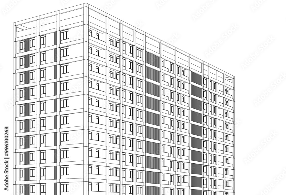 Architectural drawing vector 3d illustration Architectural drawing vector 3d illustration