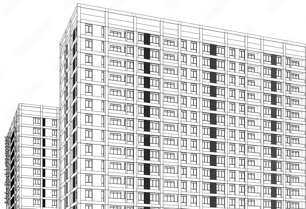 Architectural drawing vector 3d illustration Architectural drawing vector 3d illustration