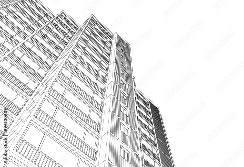 Architectural drawing vector 3d illustration Architectural drawing vector 3d illustration