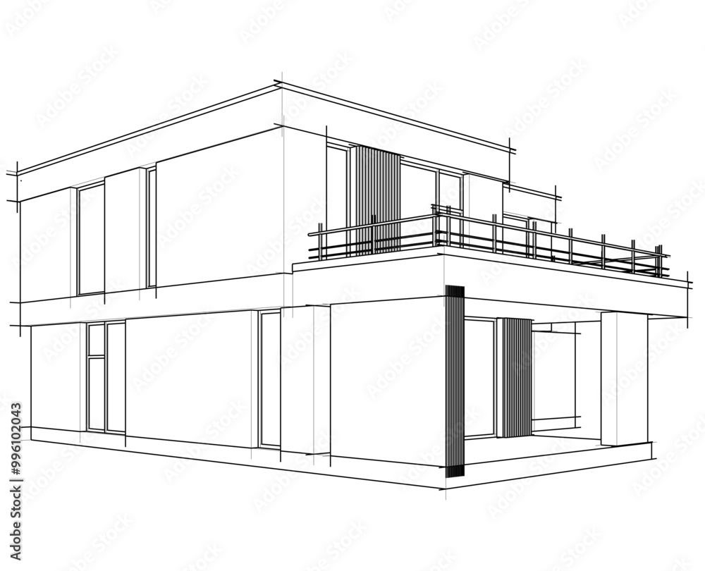 Architectural drawing vector 3d illustration Architectural drawing vector 3d illustration