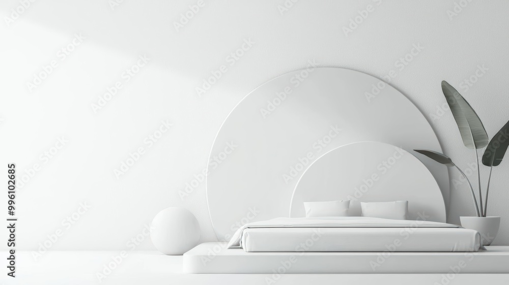 Minimalist bedroom with monochrome palette Minimalist bedroom with monochrome palette