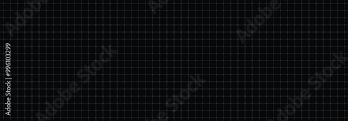 Black grid paper background horizontal vector seamless pattern dots thin lines