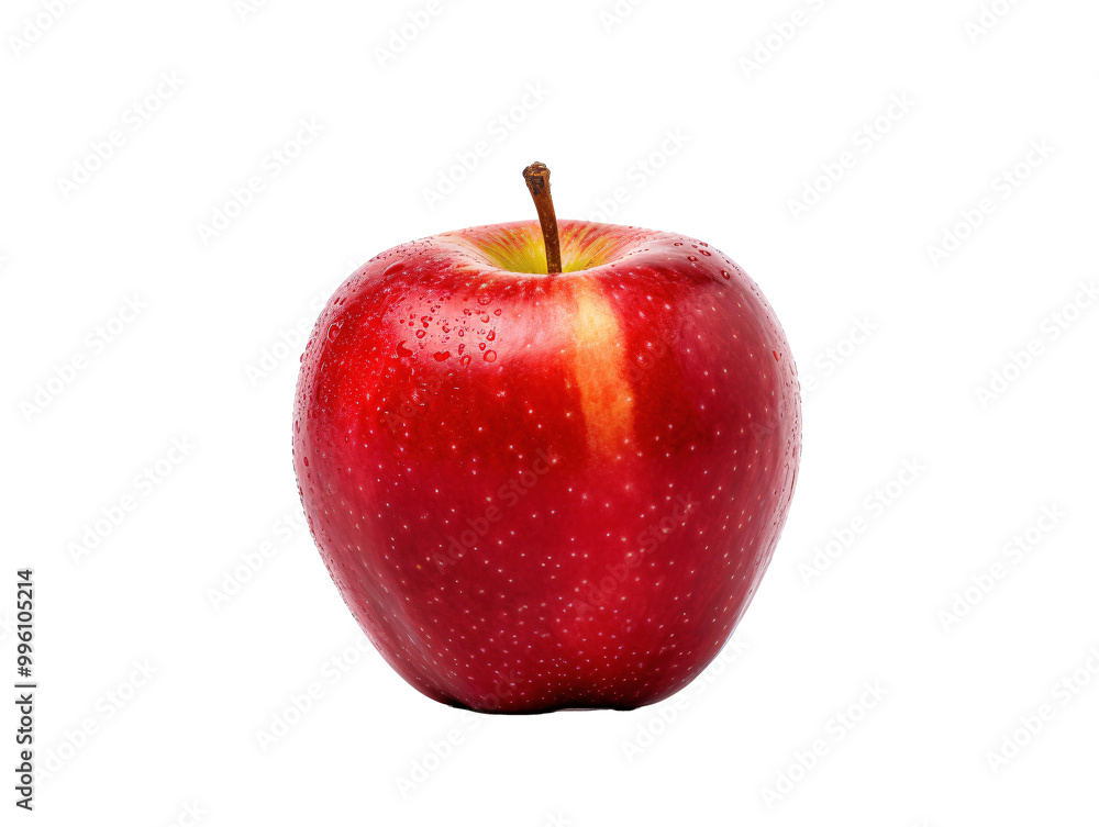 a red apple with water drops on it a red apple with water drops on it