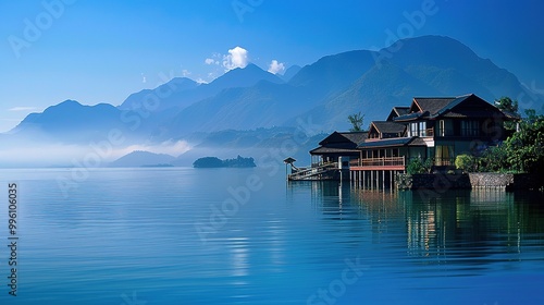 Stunning Tourist Scenery of Mountains and Waters: Ideal Resort Destinations. Discover Nature's Beauty and Tranquility.