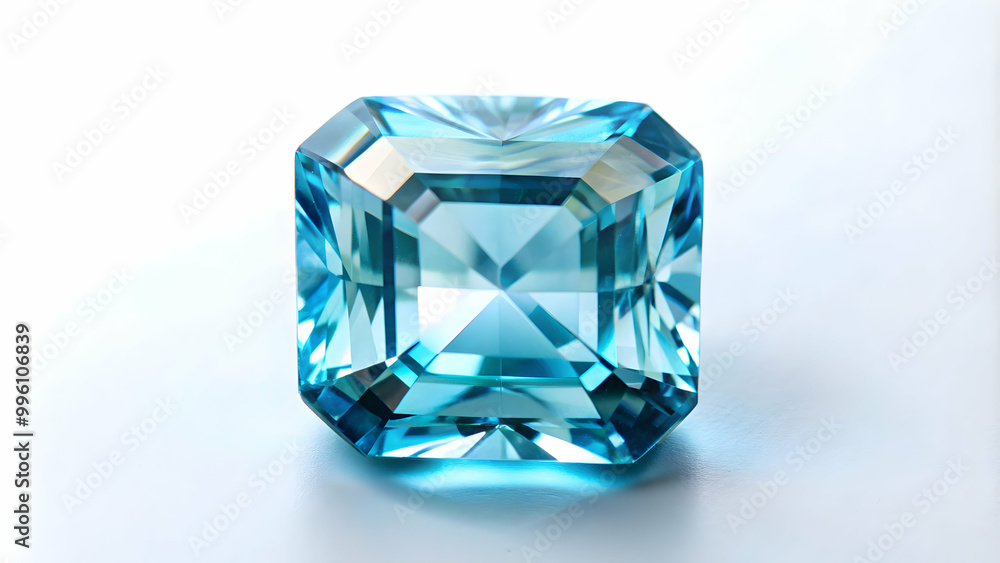 Beautiful and soothing aquamarine gemstone on a white background, aquamarine, gemstone, blue, crystal, precious, stone Beautiful and soothing aquamarine gemstone on a white background, aquamarine, gemstone, blue, crystal, precious, stone
