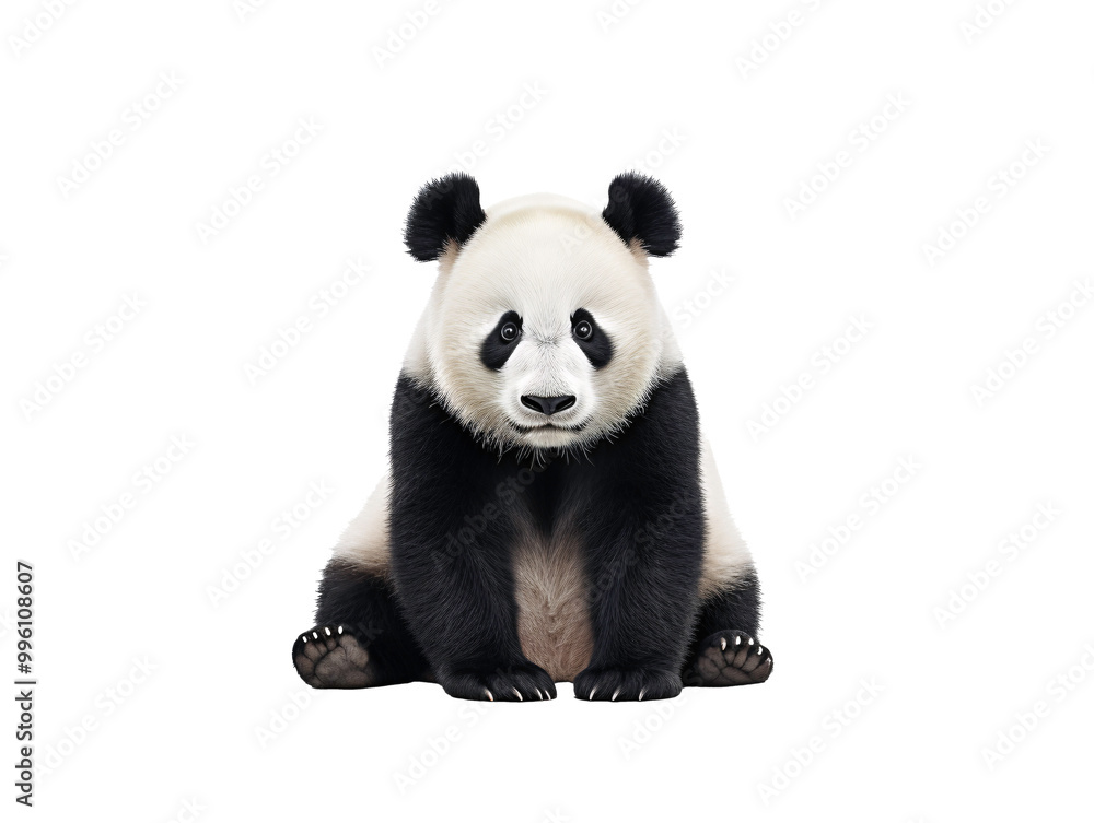 a panda bear sitting on a white background a panda bear sitting on a white background