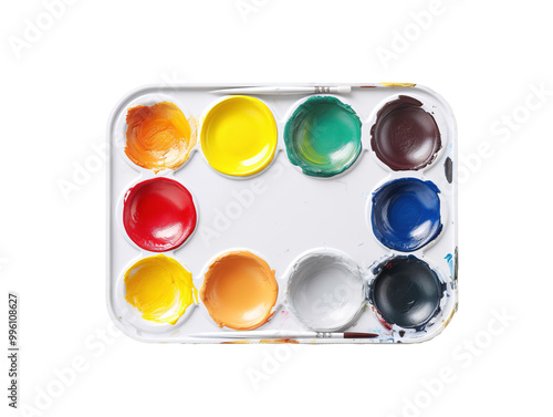 a paint palette with different colors