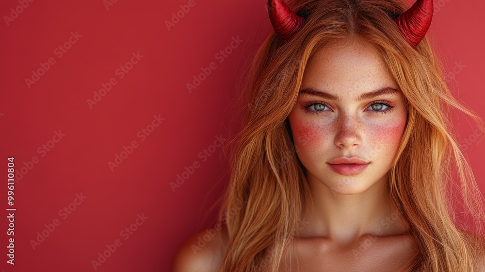 Dark Fantasy Demon Cosplay with Horns and Gothic Aesthetic in Red and Black Dark Fantasy Demon Cosplay with Horns and Gothic Aesthetic in Red and Black