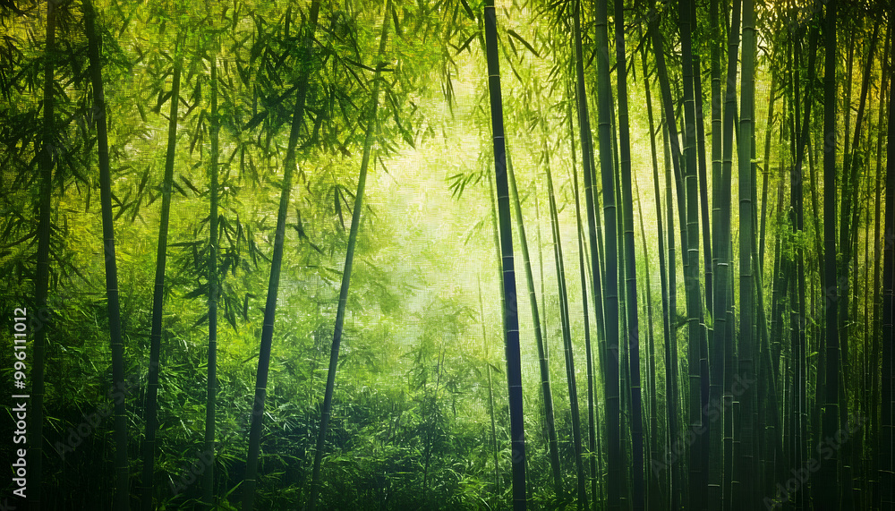 Obraz premium bamboo forest grunge background texture ai generative art