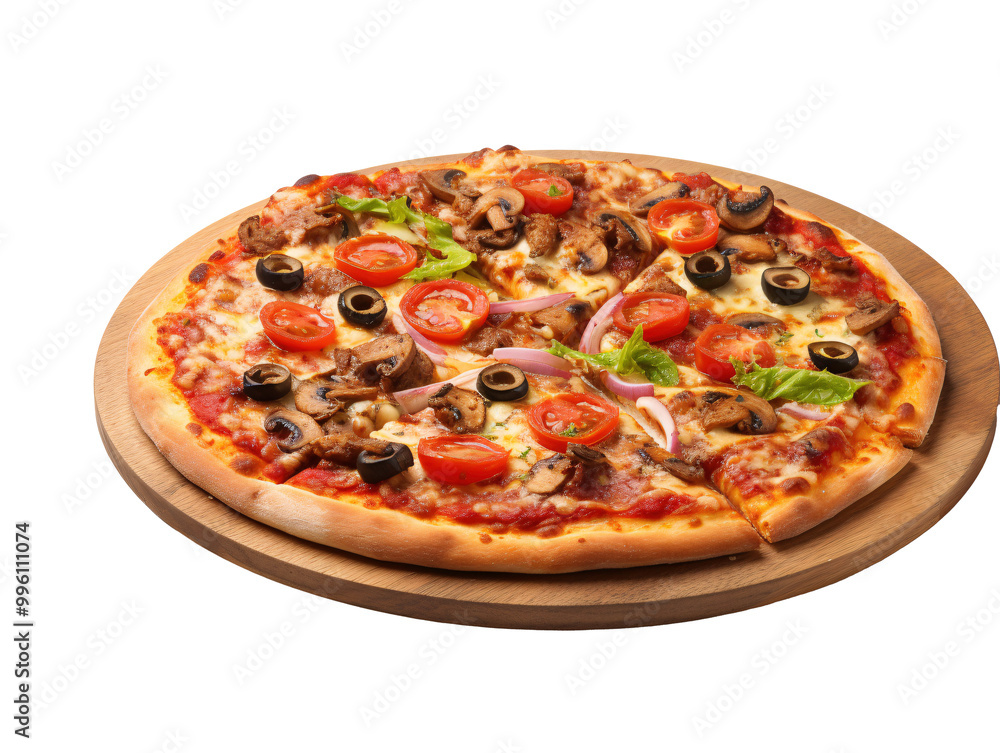 a pizza with tomatoes and olives a pizza with tomatoes and olives