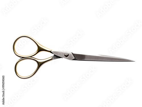 a pair of scissors with gold handles photo