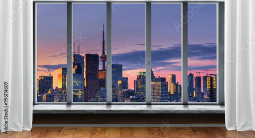 Canvas Print window in the city landscape building cityscape skyline