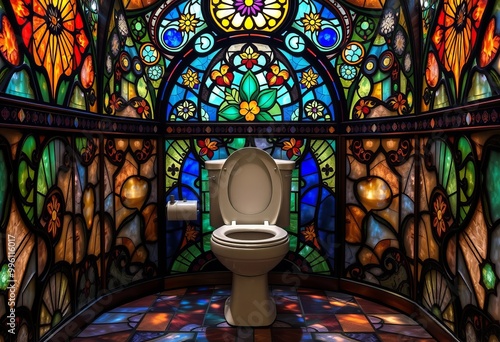 Stained Glass Sanctuary A stunning stained glass inspired depict photo