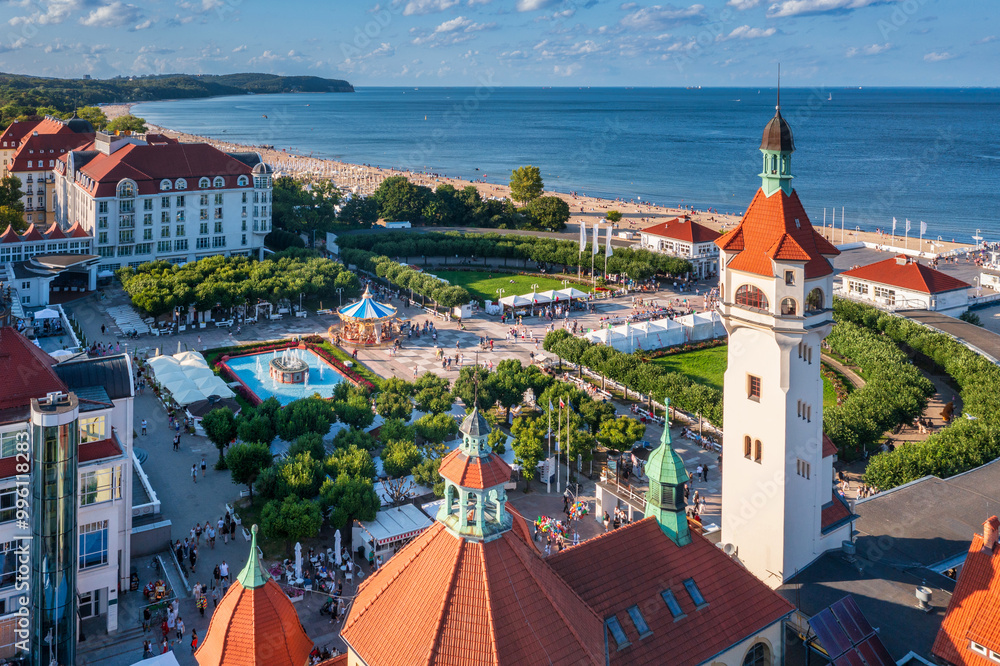 Obraz premium Beautiful architecture of Sopot at Baltic sea, Poland.