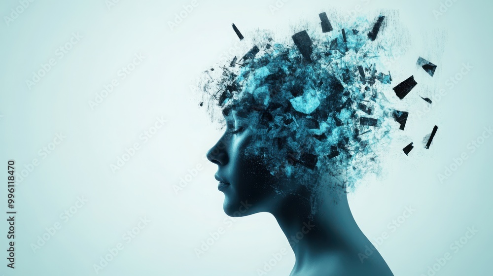 Abstract representation of fragmented thoughts. Abstract representation of fragmented thoughts.