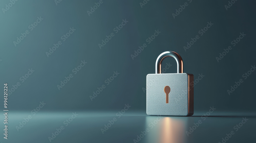 secure padlock stands alone, illuminated by soft, radiant light, symbolizing safety and protection. Its sleek design and keyhole invite thoughts of security and trust secure padlock stands alone, illuminated by soft, radiant light, symbolizing safety and protection. Its sleek design and keyhole invite thoughts of security and trust