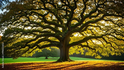 Sunlit Autumn Tree