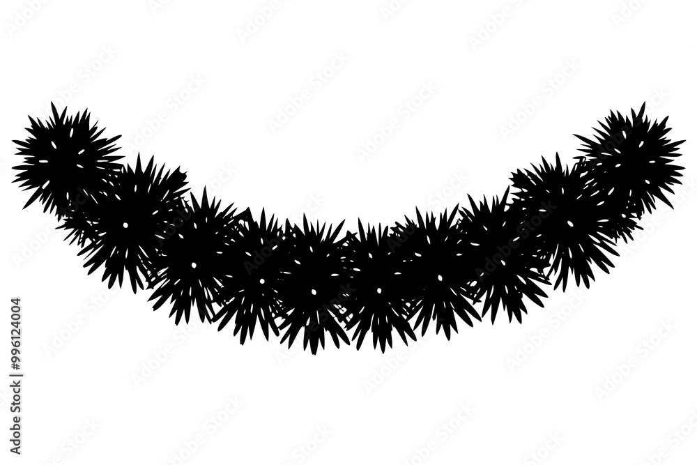 Christmas tinsel vector icon with white background Christmas tinsel vector icon with white background