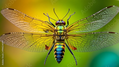 Golden Dragonfly Closeup photo