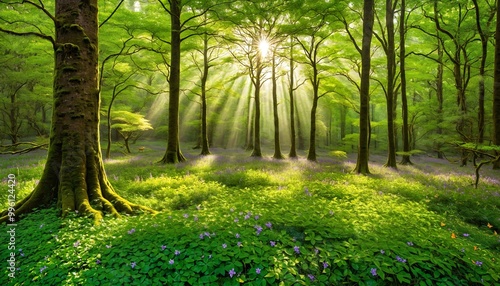 Sunlit Forest Pathway