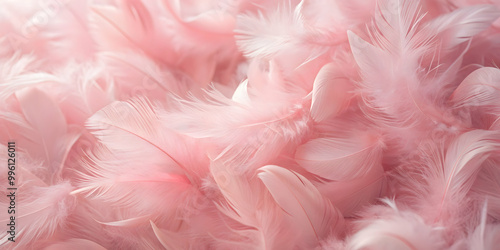 Abstract background of soft pink feathers in pastel colors, feathers, soft, pink, abstract, background, close-up