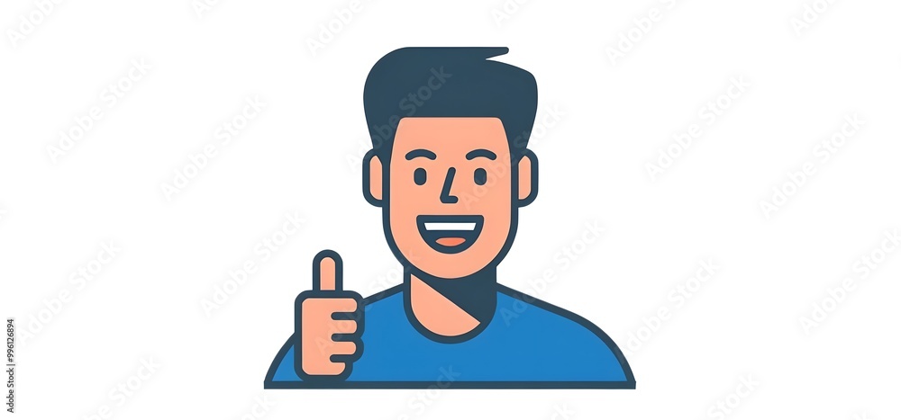 A happy boy,teenager,flat vector illustration with plain white background generated by AI A happy boy,teenager,flat vector illustration with plain white background generated by AI