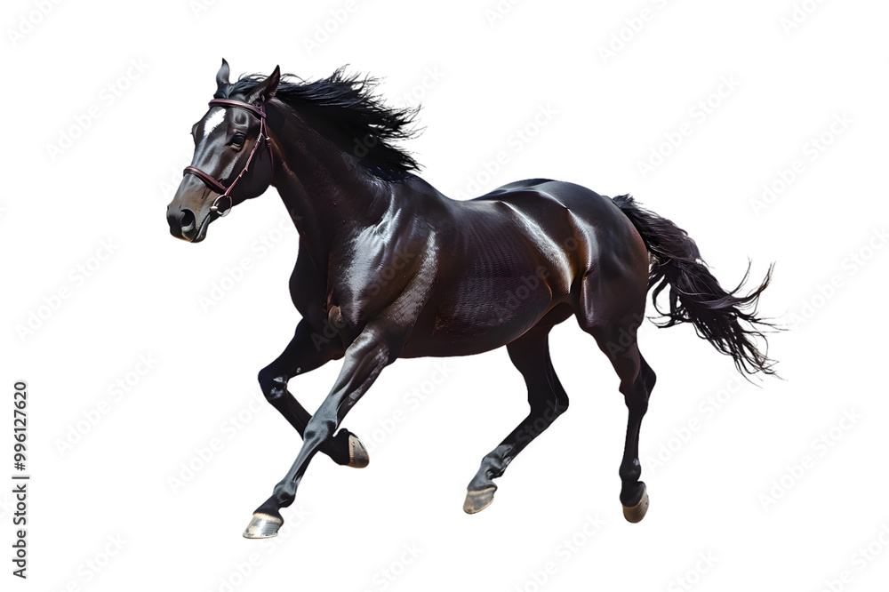 Black horse running gallop isolated on transparent background Black horse running gallop isolated on transparent background