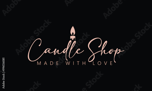 Candle Simple Drawing Logo Illustration Template Vector Icon