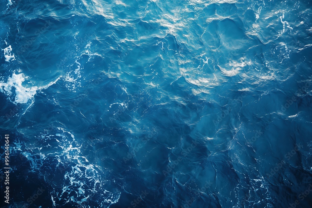 The image is of a large body of water with a blue color The image is of a large body of water with a blue color