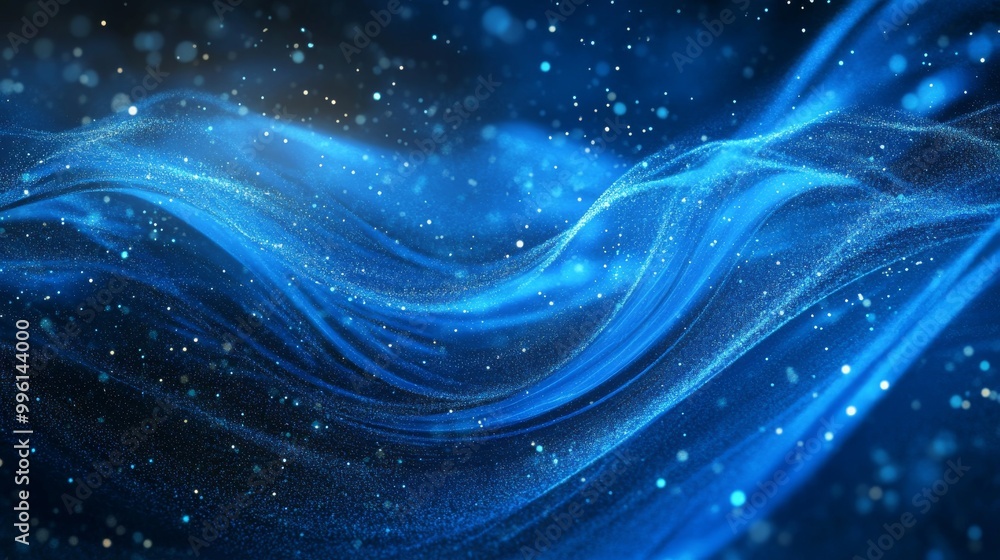 A swirling blue background with wavy lines and sparkling particles. A swirling blue background with wavy lines and sparkling particles.