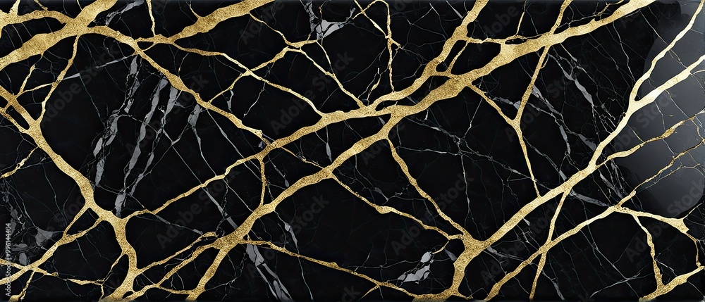 Black Marble with Gold Veins Black Marble with Gold Veins