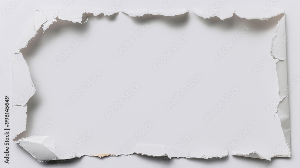 Torn Paper Edges on White Background, showcasing intricate details of ripped edges, minimalist design, ample copy space, emphasizing texture and form. Torn Paper Edges on White Background, showcasing intricate details of ripped edges, minimalist design, ample copy space, emphasizing texture and form.