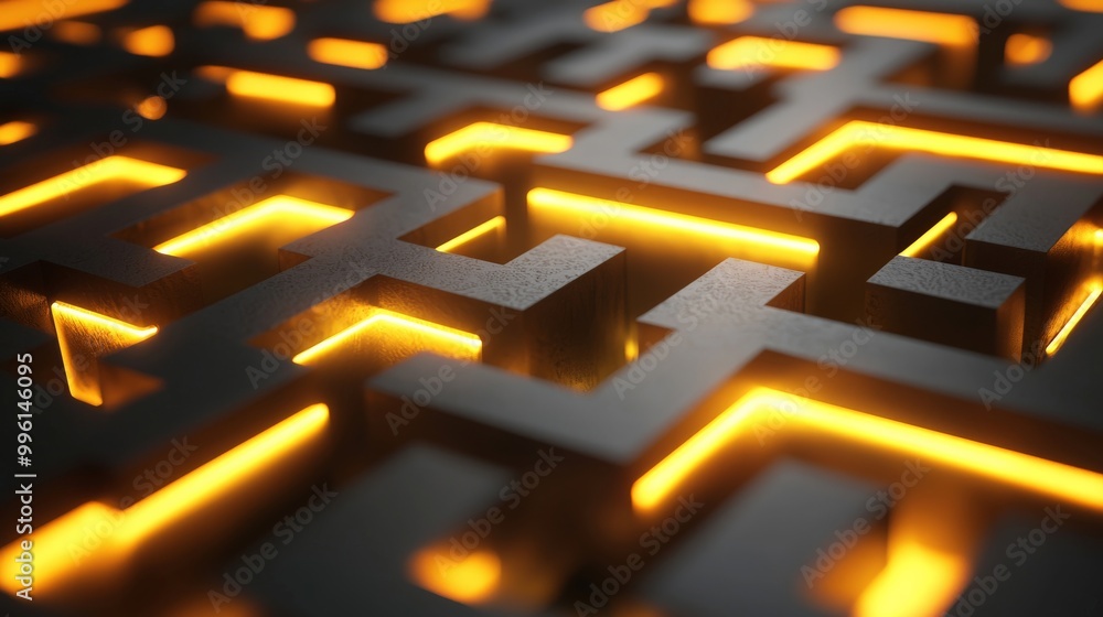 A maze where SMART goals are the guiding lights, illuminating the correct path to reach each objective A maze where SMART goals are the guiding lights, illuminating the correct path to reach each objective