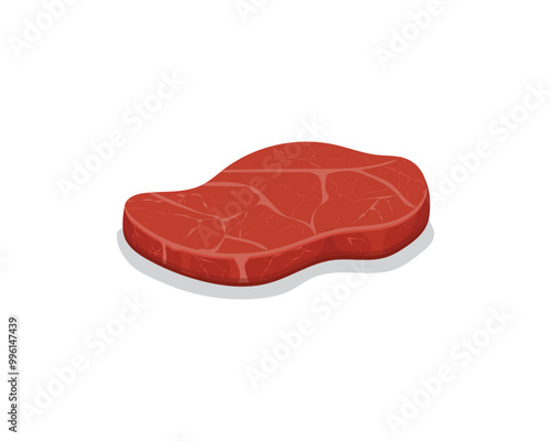 vector design of a piece of fresh, red-brown meat