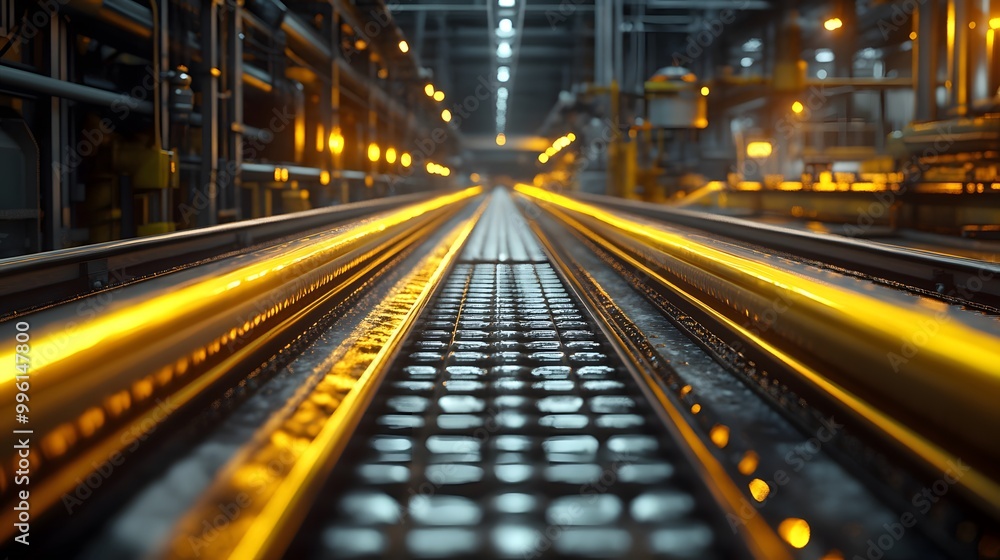 A conveyor belt efficiently moving raw materials through a factory, showcasing industrial production, automation, and streamlined manufacturing processes.
A conveyor belt efficiently moving raw materials through a factory, showcasing industrial production, automation, and streamlined manufacturing processes.