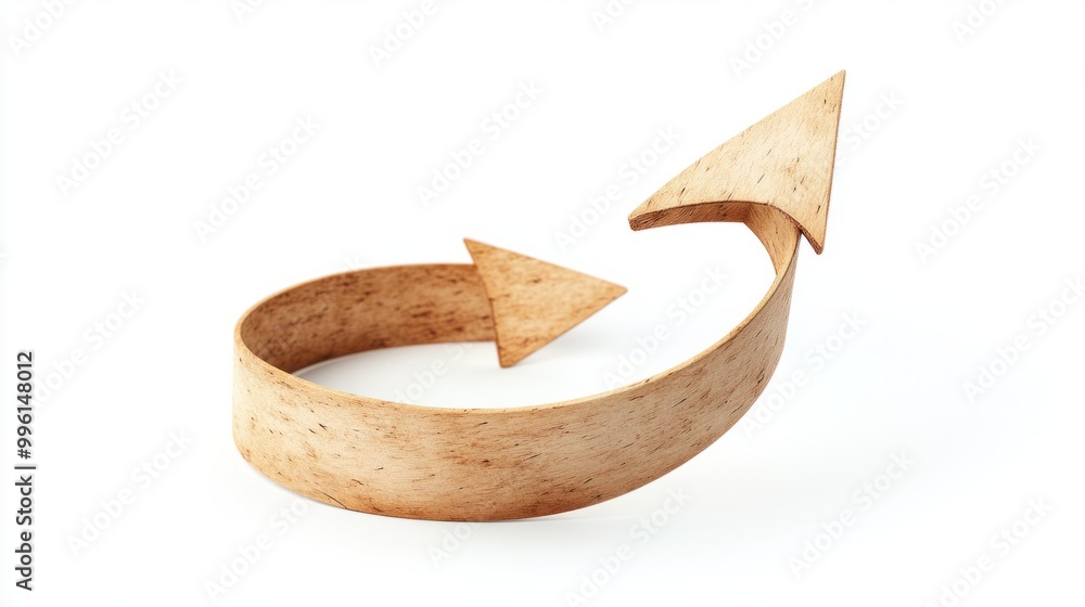 A winding, spiral arrow symbolizing a journey, isolated on a white background A winding, spiral arrow symbolizing a journey, isolated on a white background