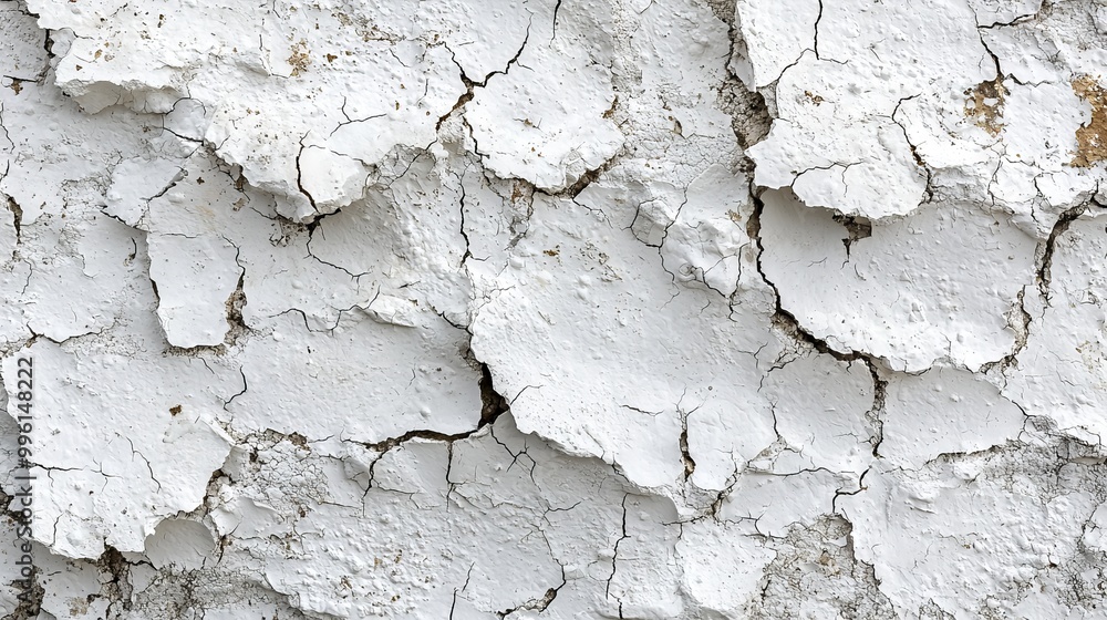 White wall with peeling paint texture creating a distressed effect White wall with peeling paint texture creating a distressed effect