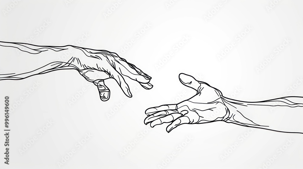 Hands reaching for connection Hands reaching for connection