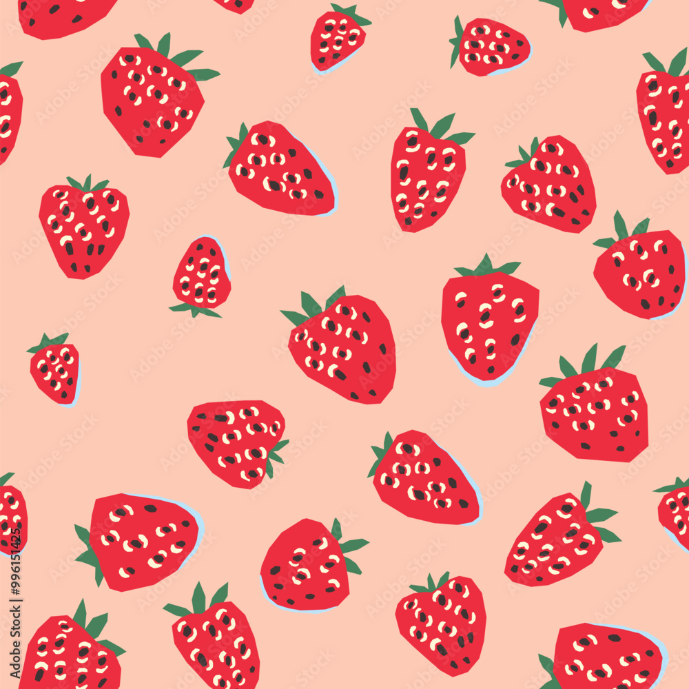 A Vibrant Strawberry Seamless Pattern is perfect for creating Fresh and Exciting Designs. Food background A Vibrant Strawberry Seamless Pattern is perfect for creating Fresh and Exciting Designs. Food background