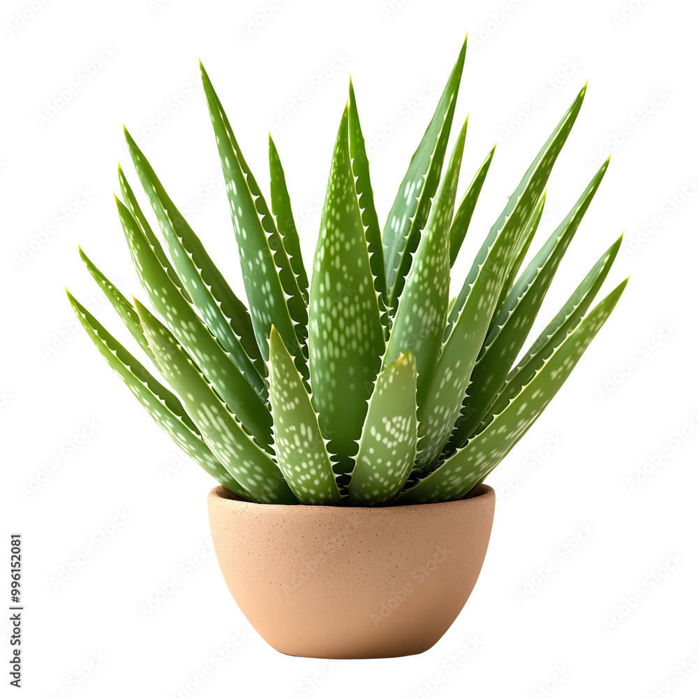 A vibrant aloe vera plant in a beige pot, characterized by its elongated green leaves and distinctive texture, set against a black background. A vibrant aloe vera plant in a beige pot, characterized by its elongated green leaves and distinctive texture, set against a black background.