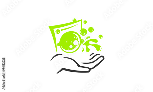 Creative handwash logo design template