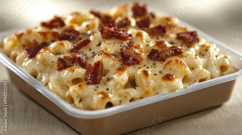 Wallpaper Mural Savory macaroni and cheese, perfectly baked and garnished with crispy bacon pieces Torontodigital.ca