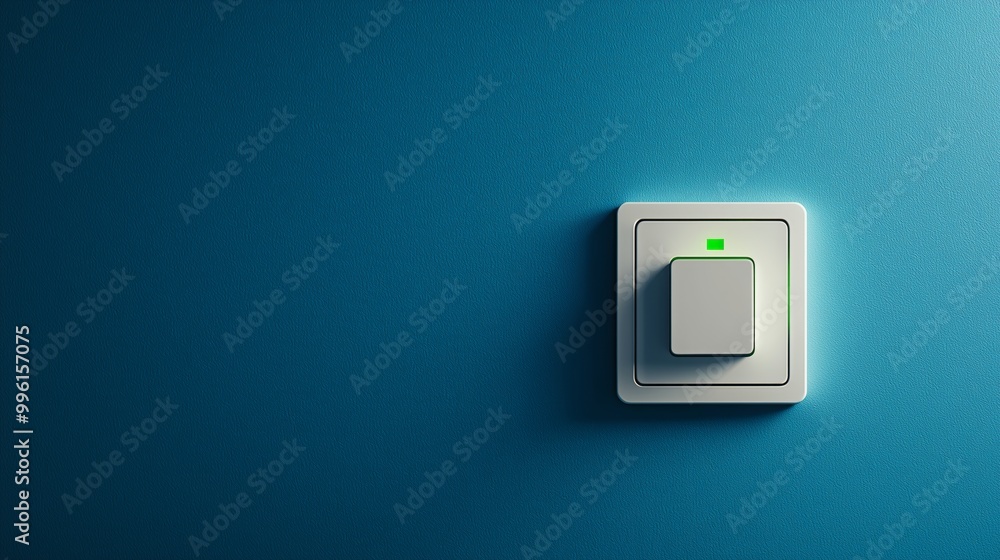 Minimalist Light Switch Icon with Green Accent Minimalist Light Switch Icon with Green Accent