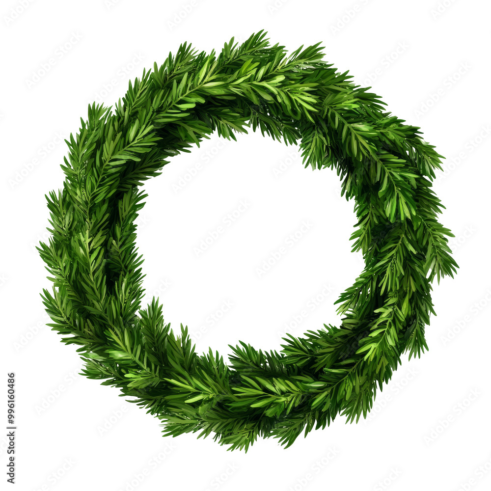 Fresh green wreath made from evergreen branches transparent Fresh green wreath made from evergreen branches transparent