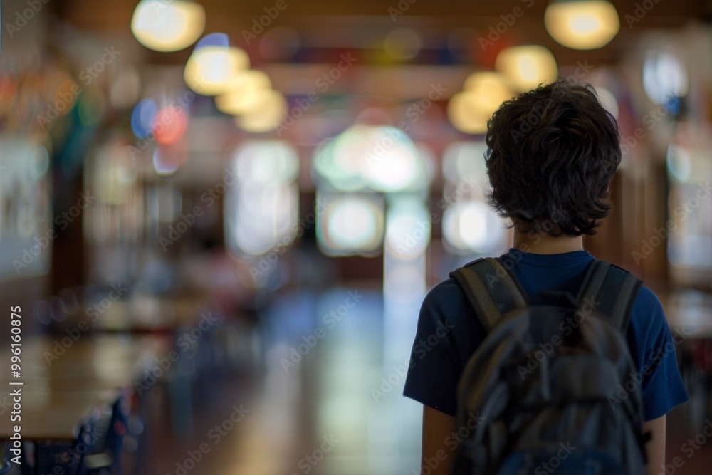 Adjust the focus to the blurred background, symbolizing the student's inability to see beyond their current state of distress. , background blur Adjust the focus to the blurred background, symbolizing the student's inability to see beyond their current state of distress. , background blur