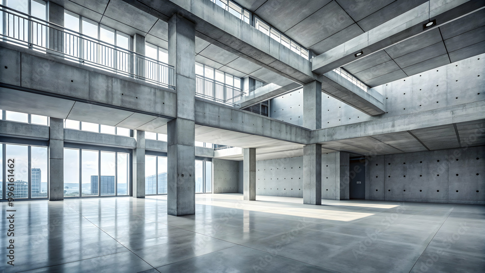 Interior of a modern building with concrete shapes, concrete, modern, architecture, interior, design, abstract Interior of a modern building with concrete shapes, concrete, modern, architecture, interior, design, abstract