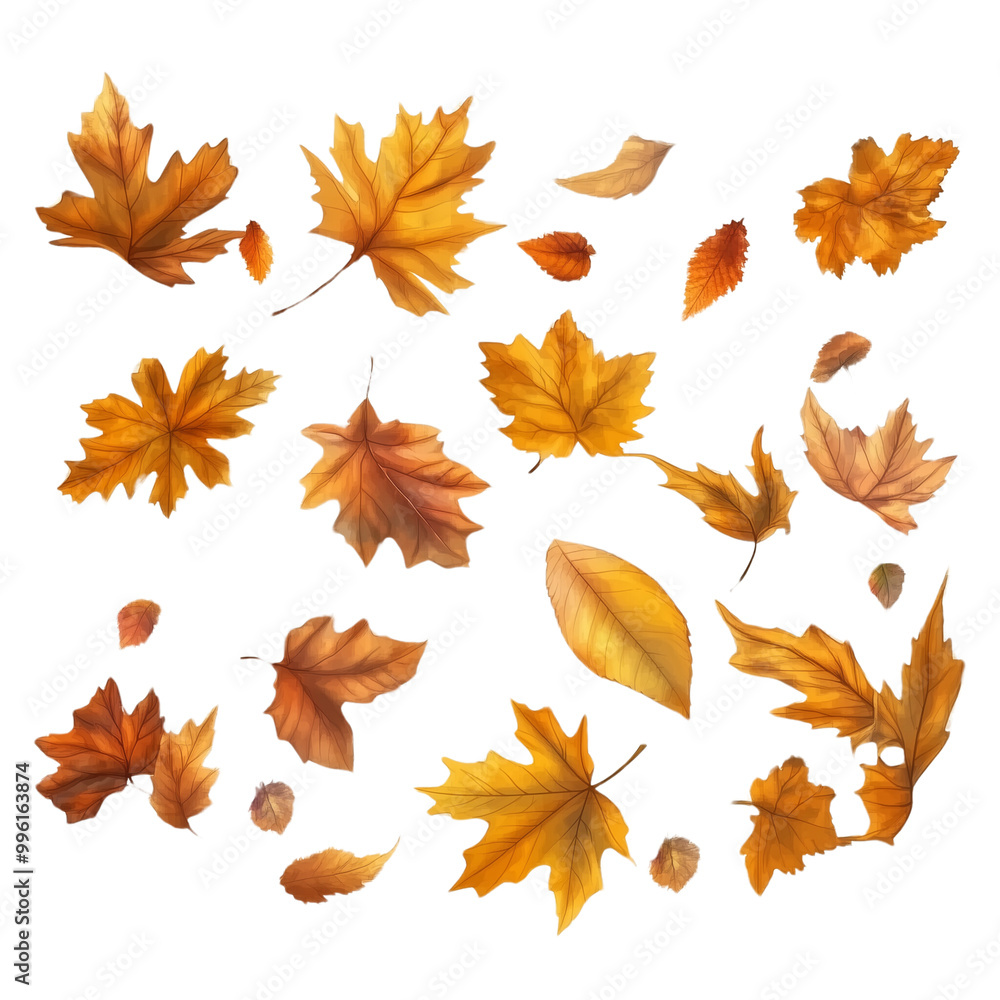 Fototapeta premium Close-up of an autumn leaf in red and yellow colours. White background