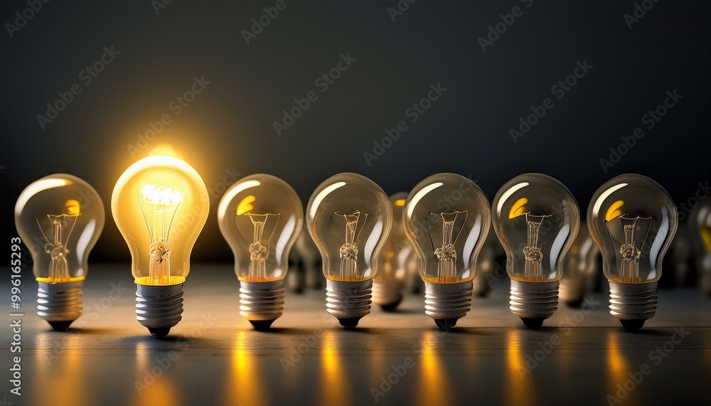 一つの輝いている電球と沢山の消えている電球(One bright bulb and many off bulbs)
一つの輝いている電球と沢山の消えている電球(One bright bulb and many off bulbs)